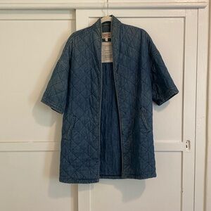 Current/Elliott Blue Quilted Jean Jacket